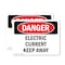 Signmission Electric Current Keep Away Danger Sign, Vinyl Decal, 10in W x 7in L, 2PK OS-2PACK-DS-D-710-L-1945 - alternate 1
